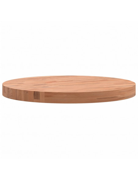 Piano per Tavolo Ø50x4 cm Rotondo in Legno Massello di Faggio