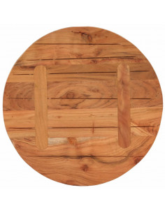 Piano per Tavolo Ø60x2,5 cm Rotondo in Legno Massello di Acacia