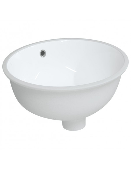 Lavandino da Bagno Bianco 38,5x33,5x19 cm Ovale in Ceramica