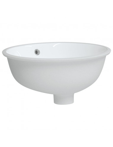 Lavandino da Bagno Bianco 38,5x33,5x19 cm Ovale in Ceramica