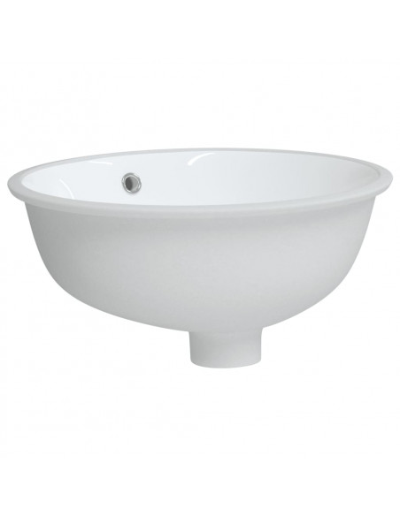 Lavandino da Bagno Bianco 38,5x33,5x19 cm Ovale in Ceramica