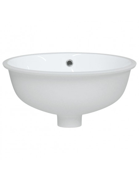 Lavandino da Bagno Bianco 38,5x33,5x19 cm Ovale in Ceramica