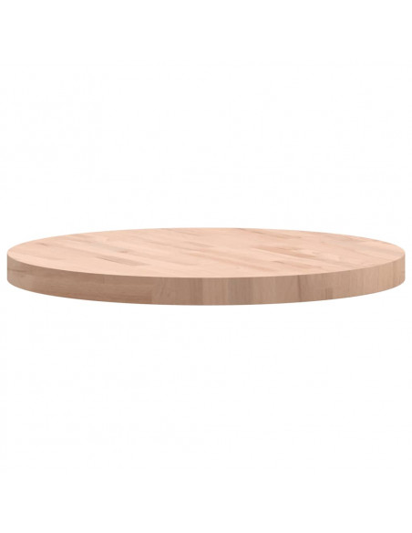 Piano per Tavolo Ø60x4 cm Rotondo in Legno Massello di Faggio