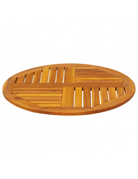 Piano per Tavolo Ø70x2 cm Rotondo in Legno Massello di Acacia