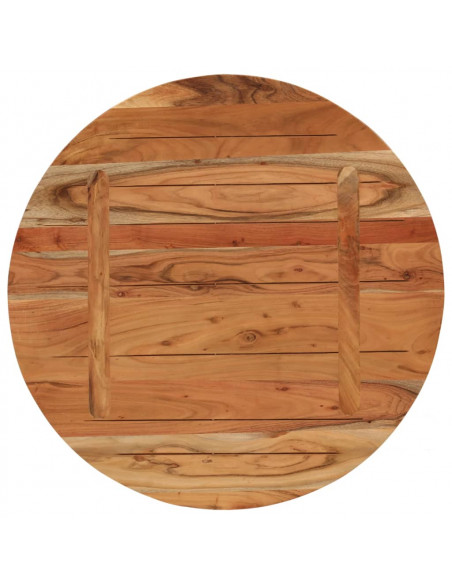 Piano per Tavolo Ø70x2,5 cm Rotondo in Legno Massello di Acacia