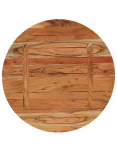 Piano per Tavolo Ø70x3,8 cm Rotondo in Legno Massello di Acacia