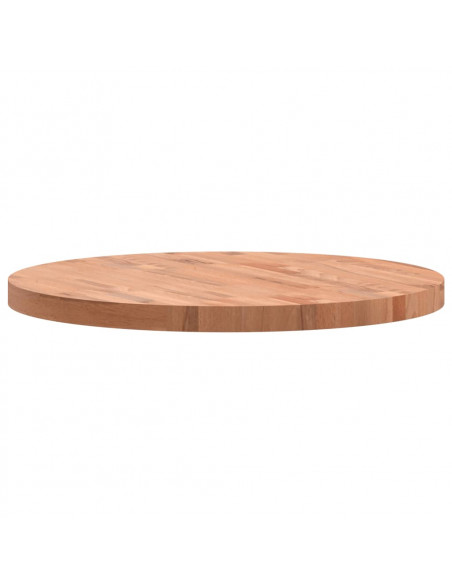 Piano per Tavolo Ø70x4 cm Rotondo in Legno Massello di Faggio