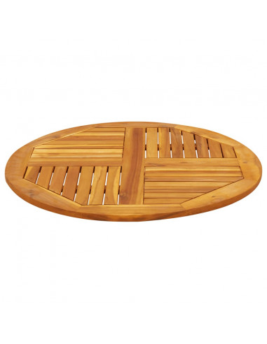 Piano per Tavolo Ø80x2,2 cm Rotondo in Legno Massello di Acacia