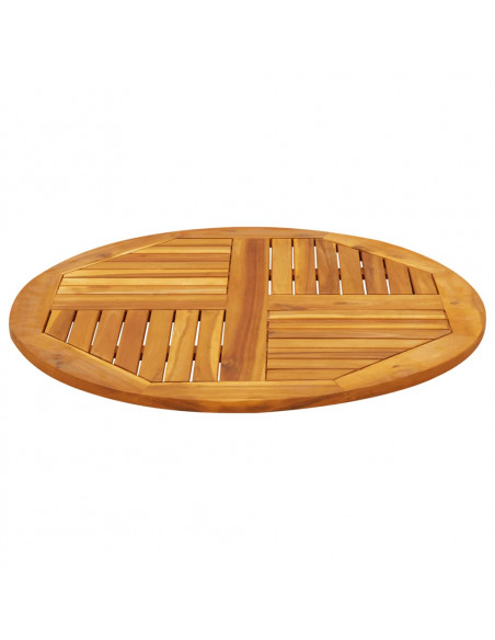 Piano per Tavolo Ø80x2,2 cm Rotondo in Legno Massello di Acacia