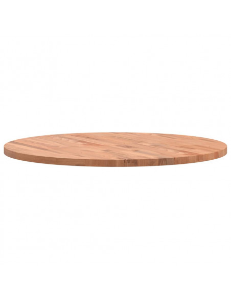 Piano per Tavolo Ø80x2,5 cm Rotondo in Legno Massello di Faggio
