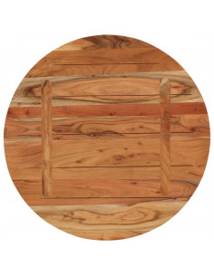 Piano per Tavolo Ø80x3,8 cm Rotondo in Legno Massello di Acacia