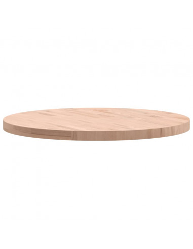 Piano per Tavolo Ø80x4 cm Rotondo in Legno Massello di Faggio