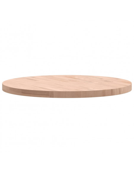 Piano per Tavolo Ø80x4 cm Rotondo in Legno Massello di Faggio