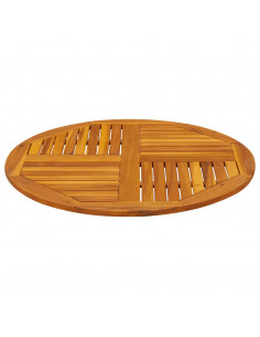 Piano per Tavolo Ø90x2,2 cm Rotondo in Legno Massello di Acacia