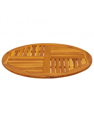 Piano per Tavolo Ø90x2,2 cm Rotondo in Legno Massello di Acacia