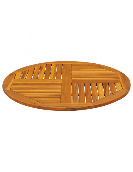 Piano per Tavolo Ø90x2,2 cm Rotondo in Legno Massello di Acacia