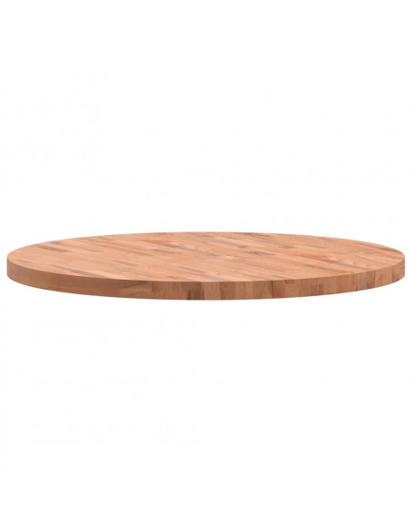 Piano per Tavolo Ø90x4 cm Rotondo in Legno Massello di Faggio