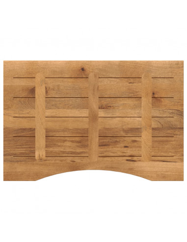 Piano Scrivania con Curva 100x60x2,5cm Massello Grezzo di Mango