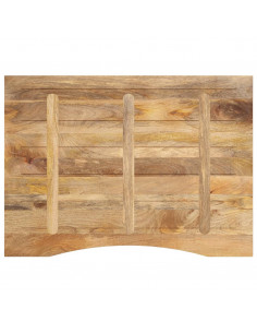 Piano Scrivania con Curva 100x80x2,5cm Massello Grezzo di Mango