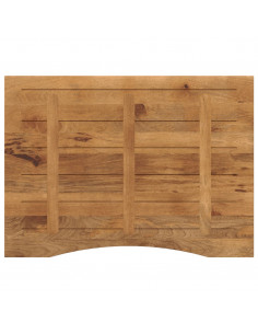 Piano Scrivania con Curva 100x80x2,5cm Massello Grezzo di Mango