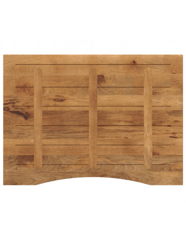 Piano Scrivania con Curva 100x80x2,5cm Massello Grezzo di Mango
