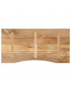 Piano Scrivania con Curva 110x50x2,5cm Massello Grezzo di Mango