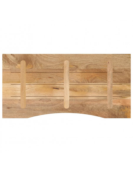 Piano Scrivania con Curva 110x50x2,5cm Massello Grezzo di Mango