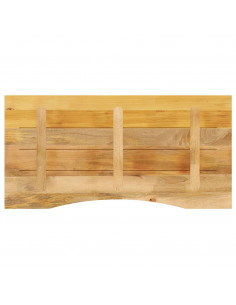 Piano Scrivania con Curva 110x50x2,5cm Massello Grezzo di Mango