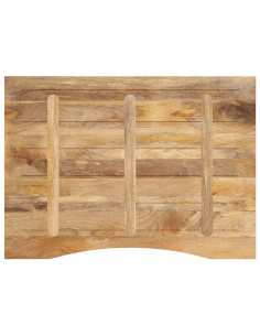 Piano Scrivania con Curva 110x80x2,5cm Massello Grezzo di Mango