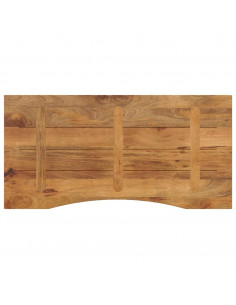 Piano Scrivania con Curva 120x50x2,5cm Massello Grezzo di Mango