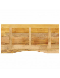 Piano Scrivania con Curva 120x60x2,5cm Massello Grezzo di Mango