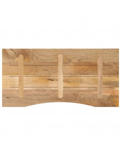 Piano Scrivania con Curva 120x60x2,5cm Massello Grezzo di Mango