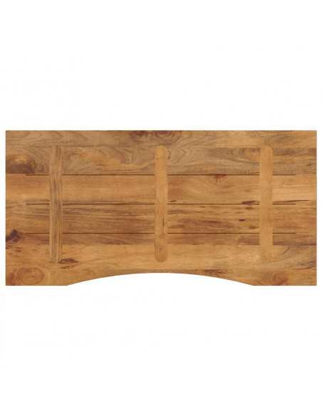 Piano Scrivania con Curva 140x50x2,5cm Massello Grezzo di Mango