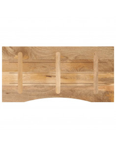 Piano Scrivania con Curva 140x50x2,5cm Massello Grezzo di Mango