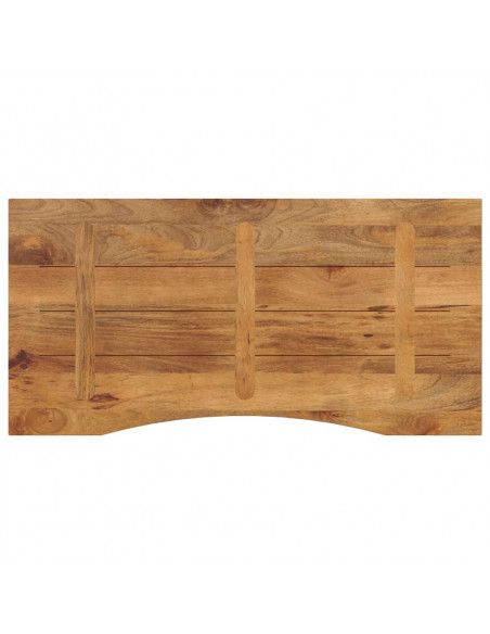 Piano Scrivania con Curva 140x60x2,5cm Massello Grezzo di Mango