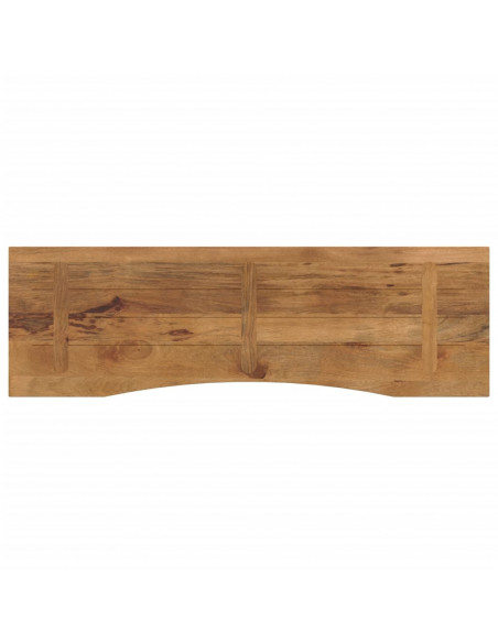 Piano Scrivania con Curva 160x50x2,5cm Massello Grezzo di Mango