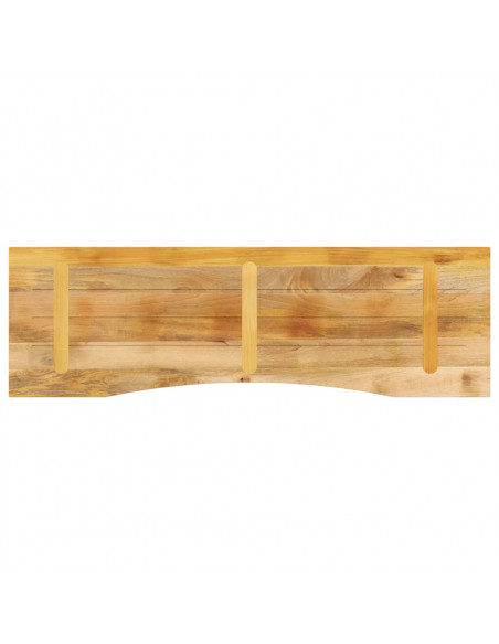 Piano Scrivania con Curva 160x50x2,5cm Massello Grezzo di Mango