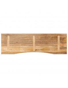 Piano Scrivania con Curva 160x50x2,5cm Massello Grezzo di Mango