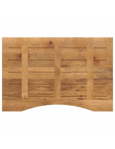 Piano Scrivania con Curva 90x60x2,5 cm Massello Grezzo di Mango