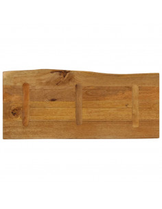 Piano Tavolo 100x40x2,5 cm Bordi Vivi in Legno Massello Mango