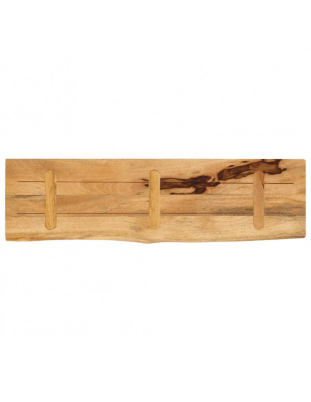 Piano Tavolo 100x40x2,5 cm Bordi Vivi Legno di Mango Grezzo