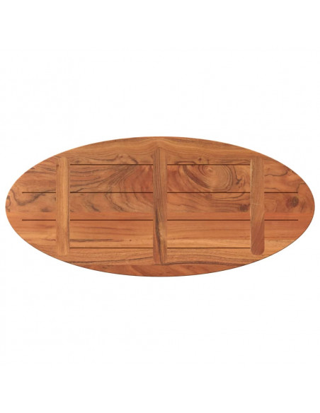 Piano Tavolo 100x40x2,5 cm Ovale in Legno Massello di Acacia
