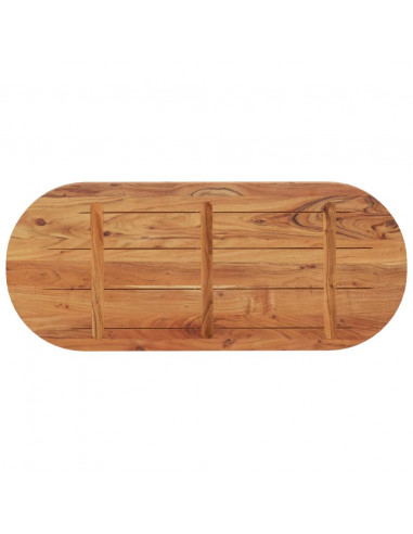Piano Tavolo 100x40x2,5 cm Ovale in Legno Massello di Acacia
