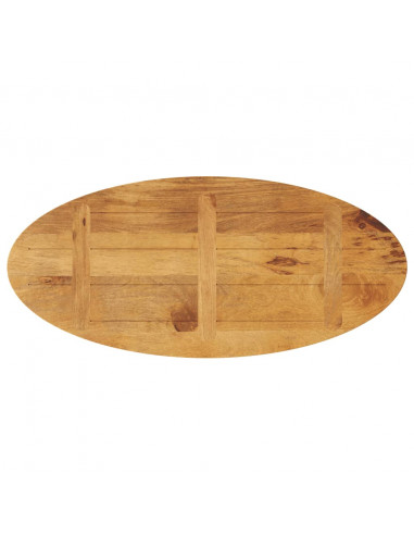 Piano Tavolo 100x40x2,5 cm Ovale in Legno Massello di Mango