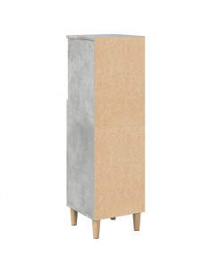 Armadietto da Bagno Grigio Cemento 30x30x100 cm in Truciolato 2