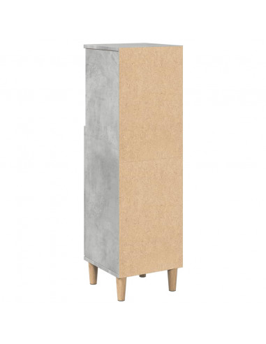 Armadietto da Bagno Grigio Cemento 30x30x100 cm in Truciolato