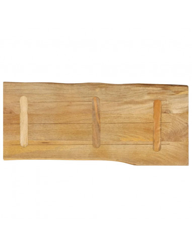 Piano Tavolo 100x40x3,8 cm Bordi Vivi in Legno Massello Mango