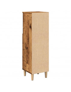 Armadietto da Bagno Legno Antico 30x30x100 cm in Truciolato 2