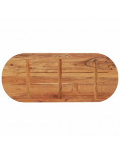 Piano Tavolo 100x40x3,8 cm Ovale in Legno Massello di Acacia