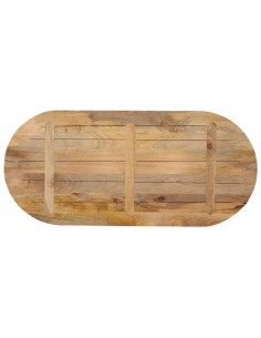 Piano Tavolo 100x40x3,8 cm Ovale in Legno Massello di Mango
